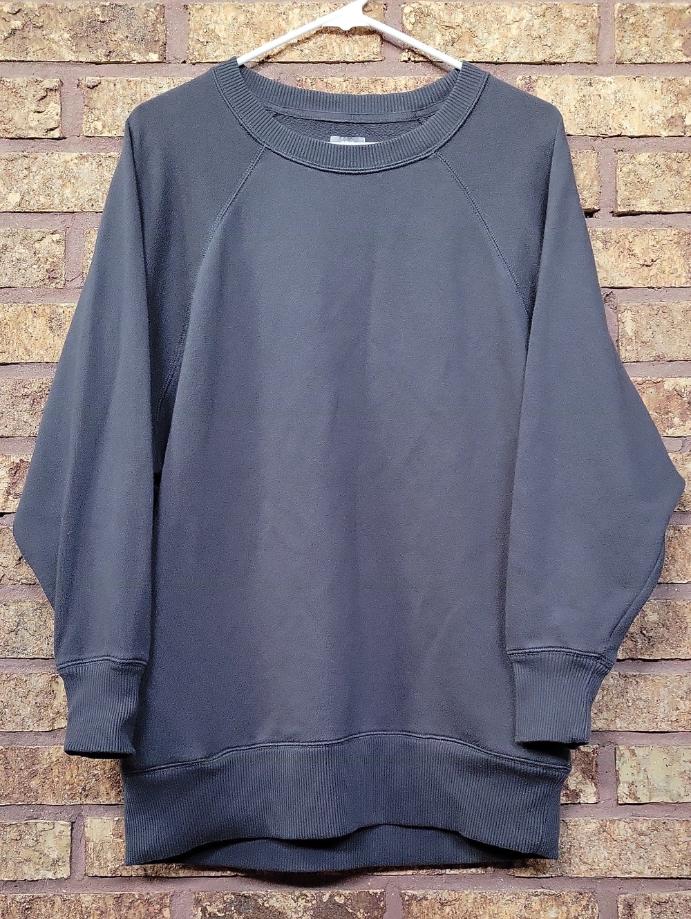 aerie Charcoal Gray Crewneck Sweatshirt Pockets Cotton Blend Size Small Casual